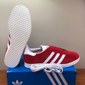 Adidas Originals Gazelle Suede Sneakers 'Scarlet White' JI1534 Men's Size 10.5